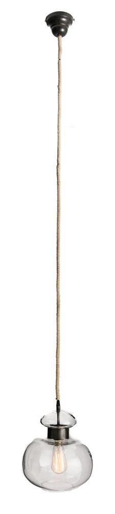 Glass Pendant Light with Black Metal Band-abc