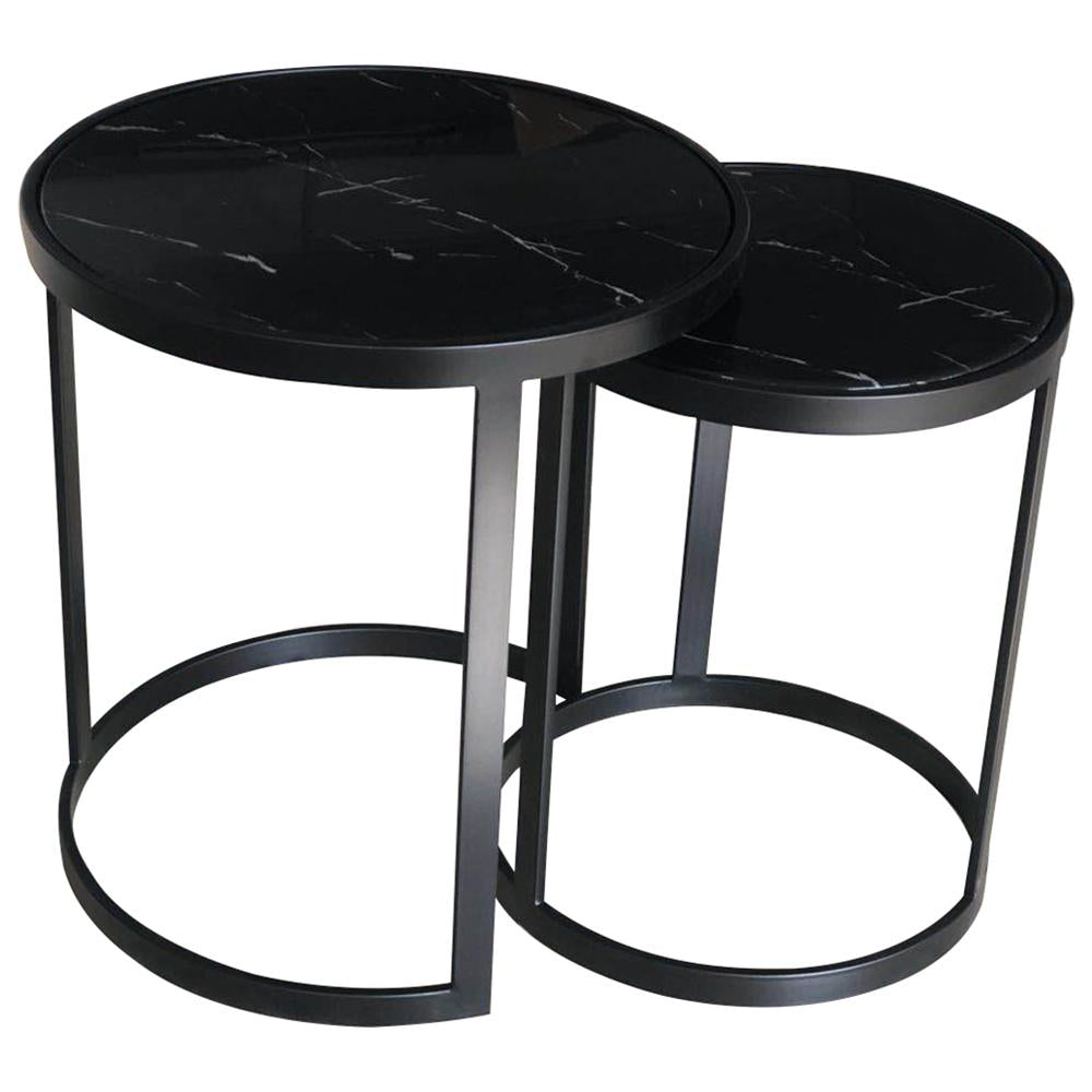 Glory Side Table Set Black Marble-abc