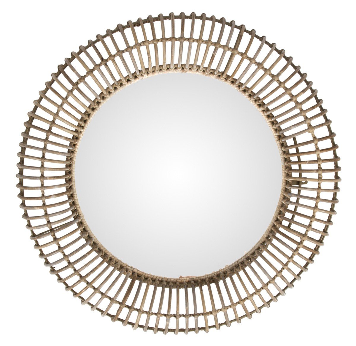 Pluto Iron Frame Rattan Round Mirror-Living-Home & Giftware-Default Title---abc
