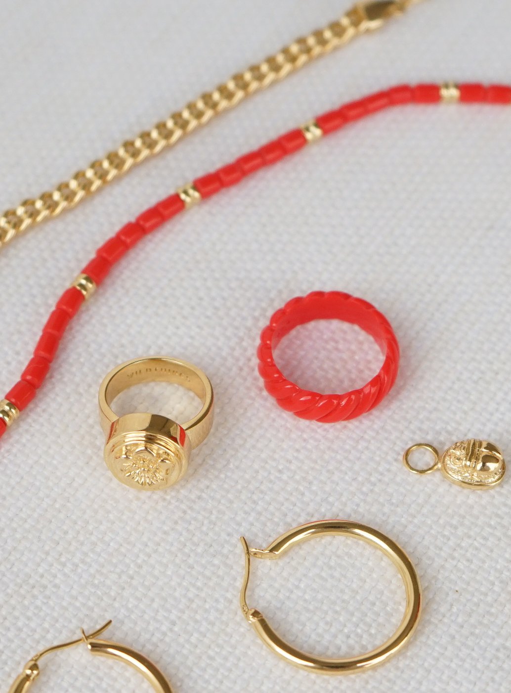 Mix it up ring coral color-abc