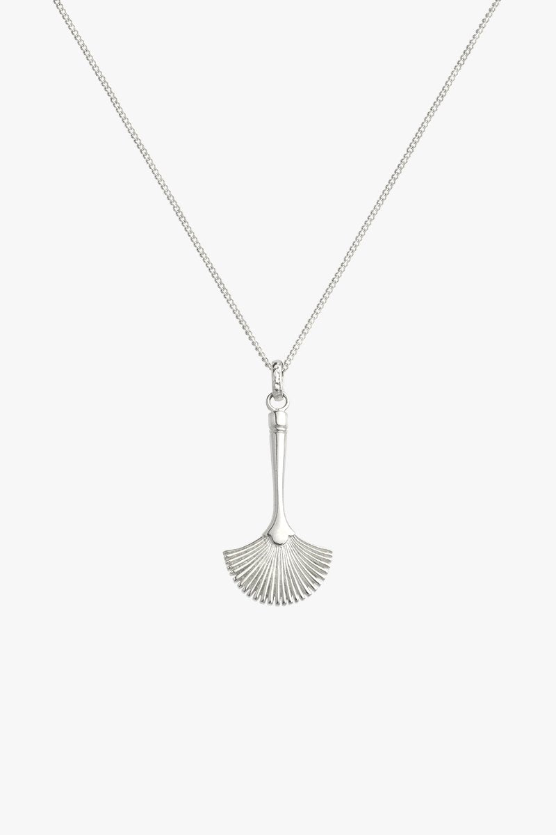 Fan brush pendant silver-abc