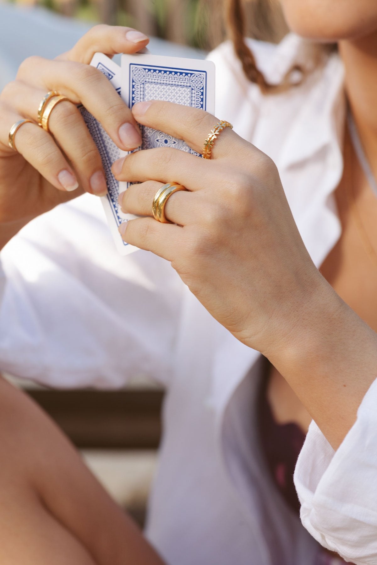 Clover club index ring gold plated-abc