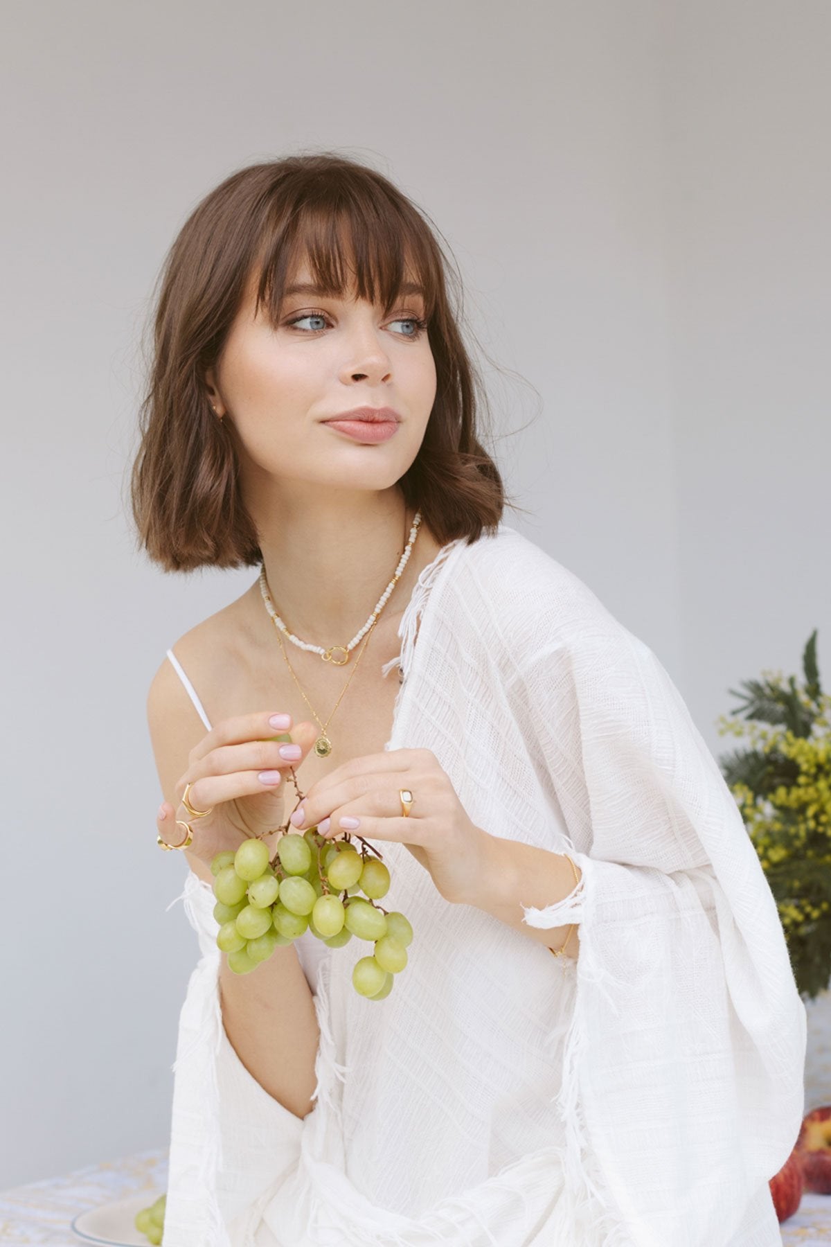 White clasp necklace gold plated-Necklace-wildthings_collectables-Gold plated-Necklace (no clasp)--abc