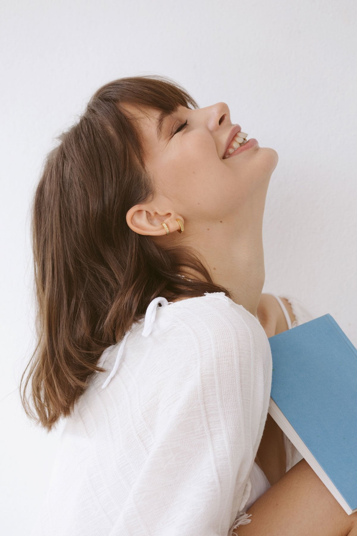 Hexagon huggie gold plated-abc