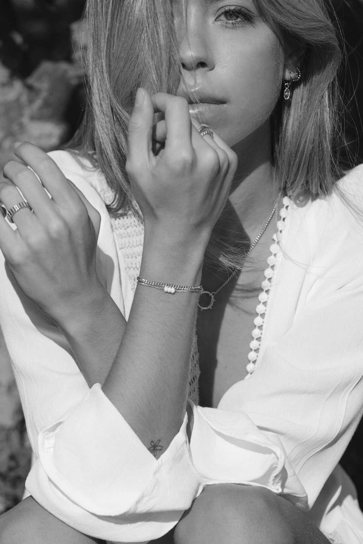 Curb clasp bracelet silver-abc