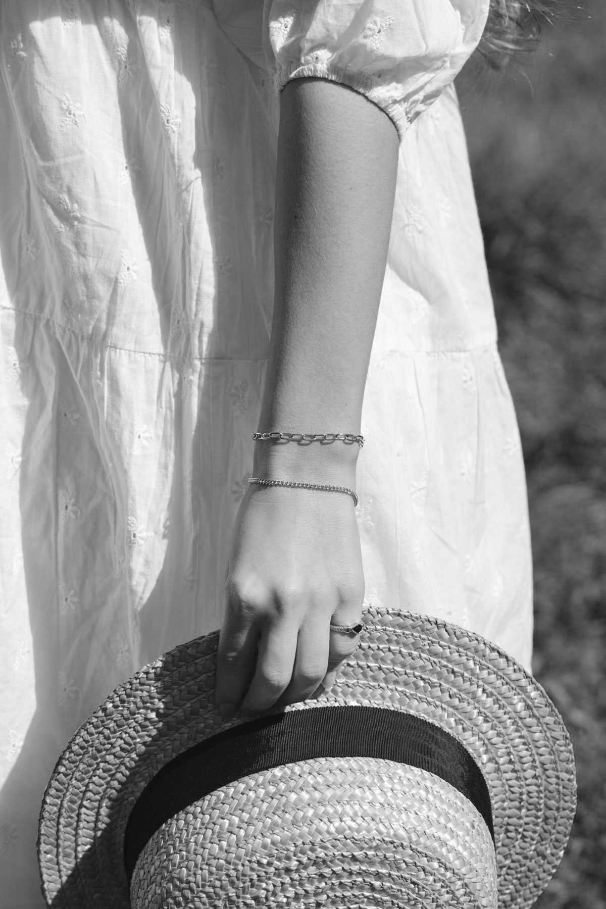 Curb clasp bracelet silver-abc