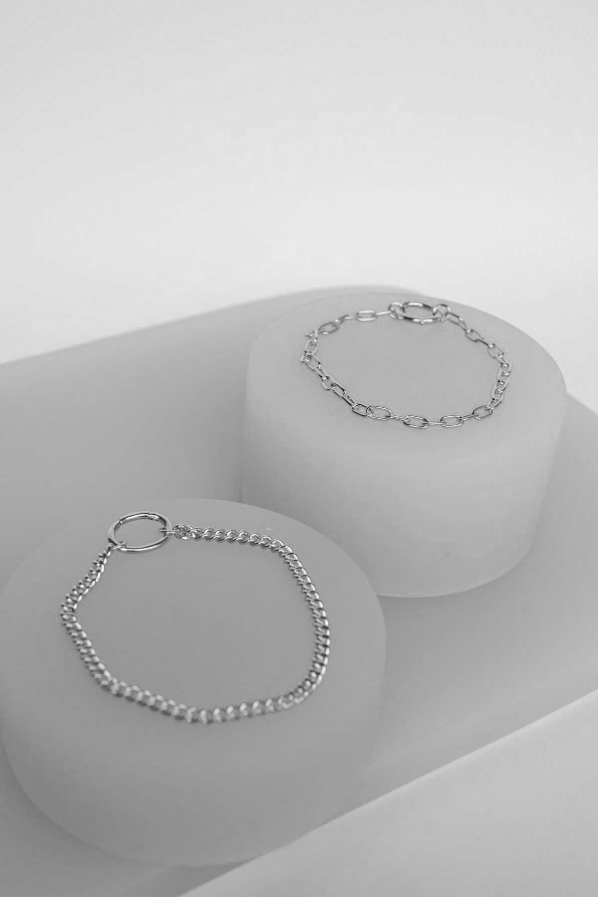 Curb clasp bracelet silver-abc