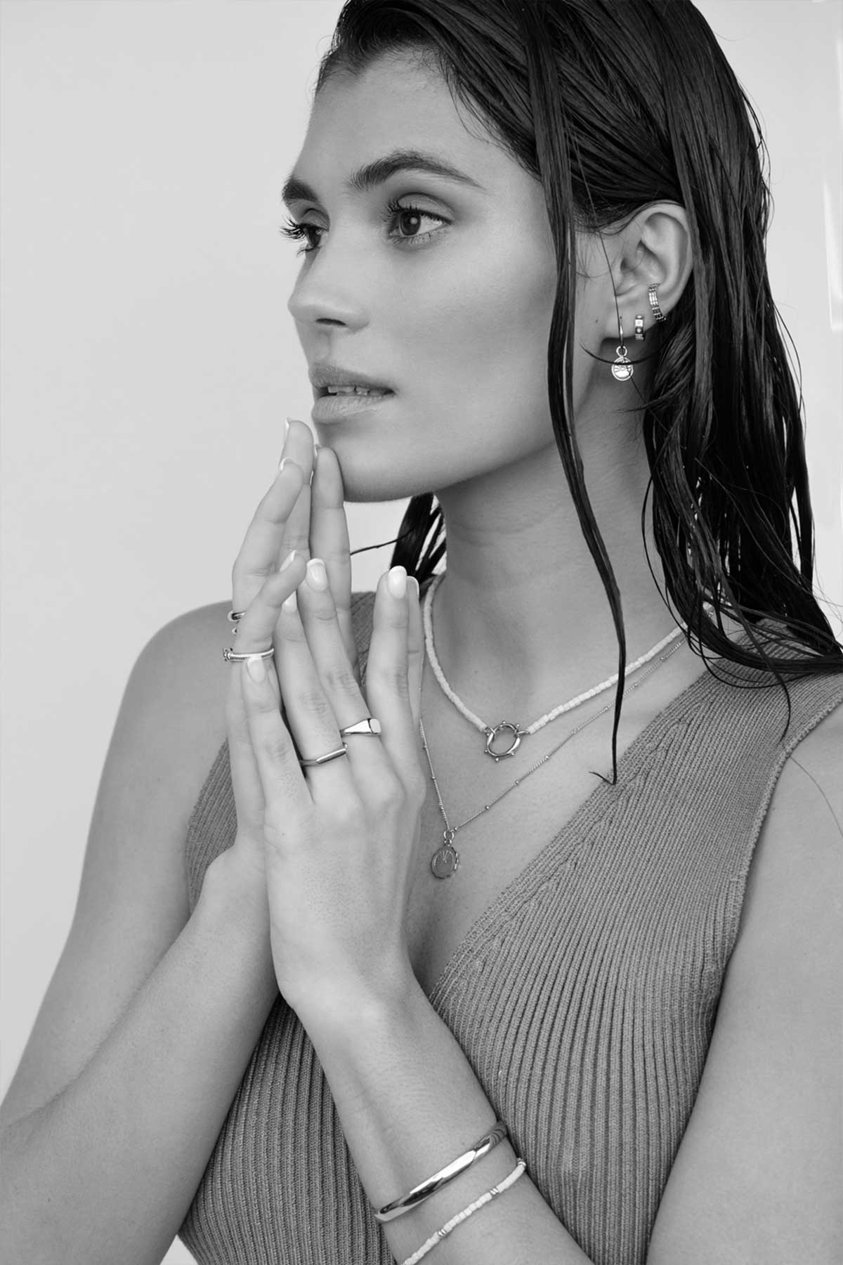 Desert cube clasp necklace silver-abc