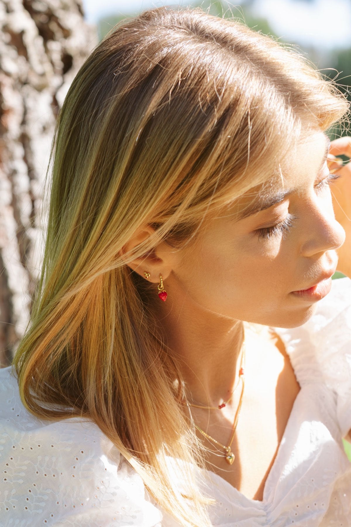 Multi berry stud gold plated-abc