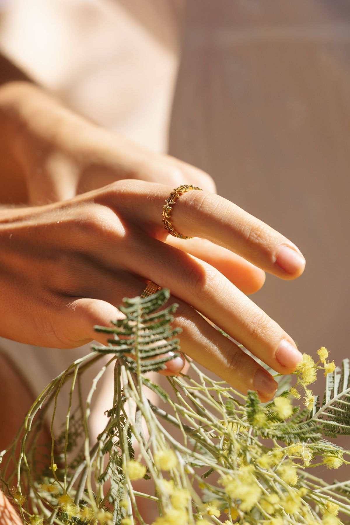 Clover club index ring gold plated-abc