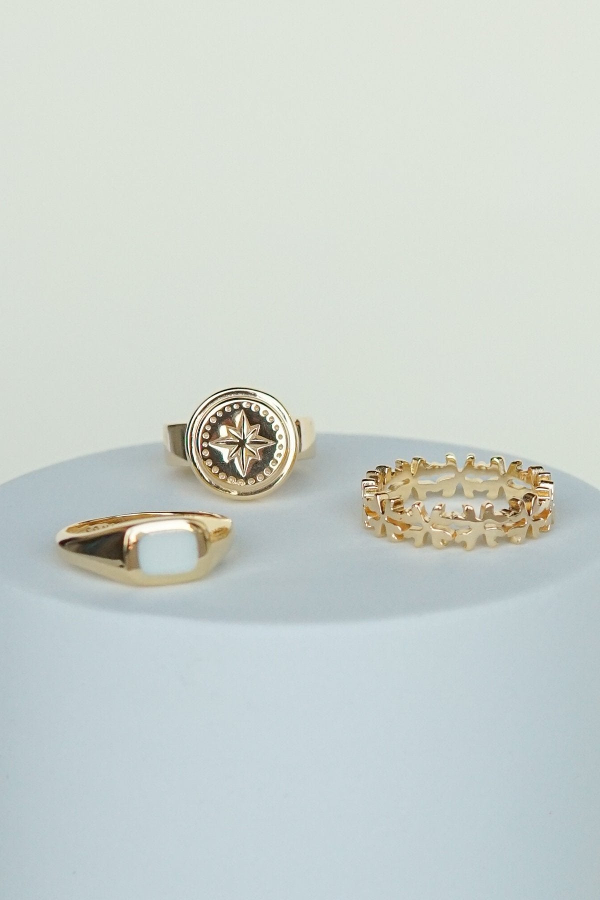 Clover club index ring gold plated-abc