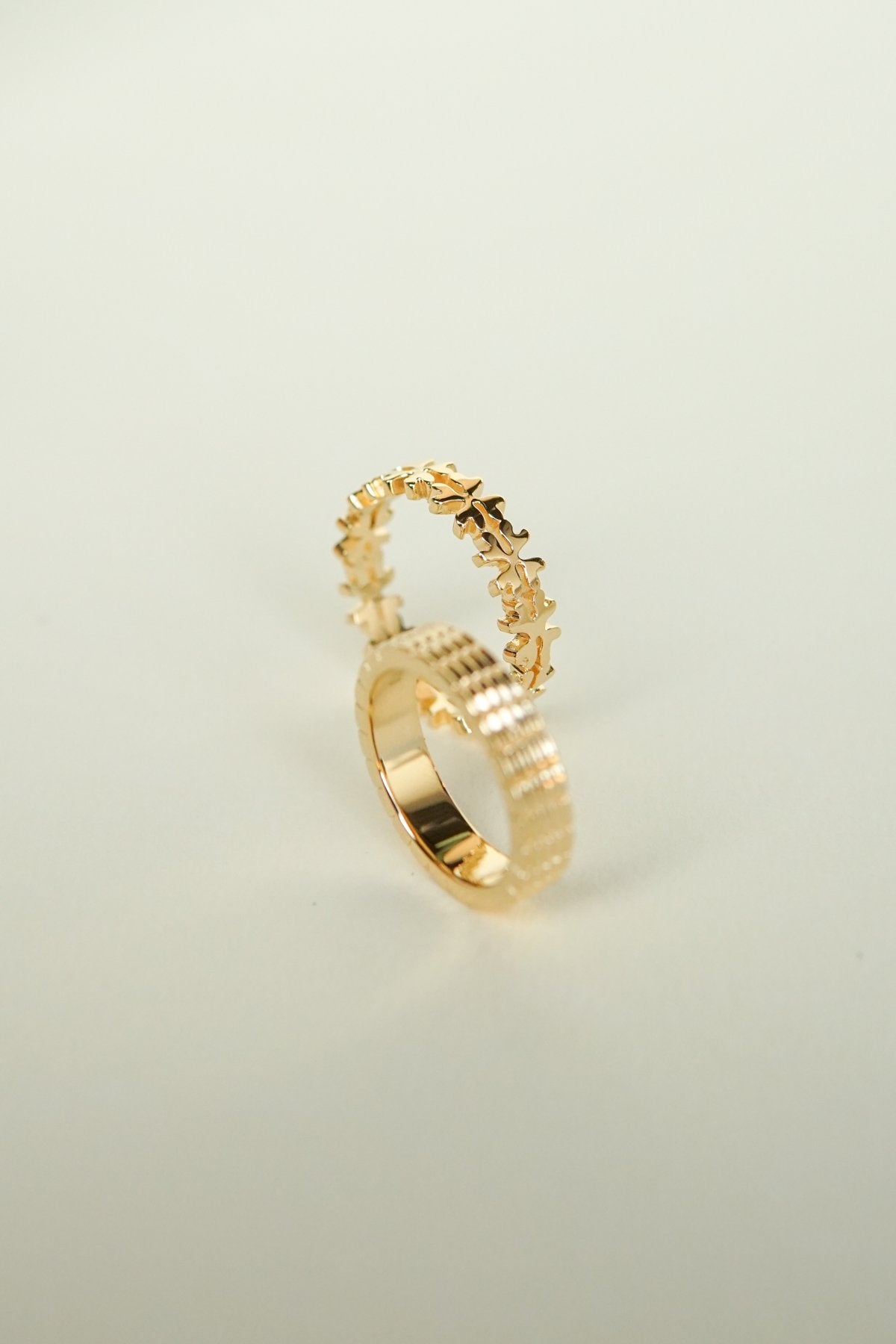 Clover club index ring gold plated-abc