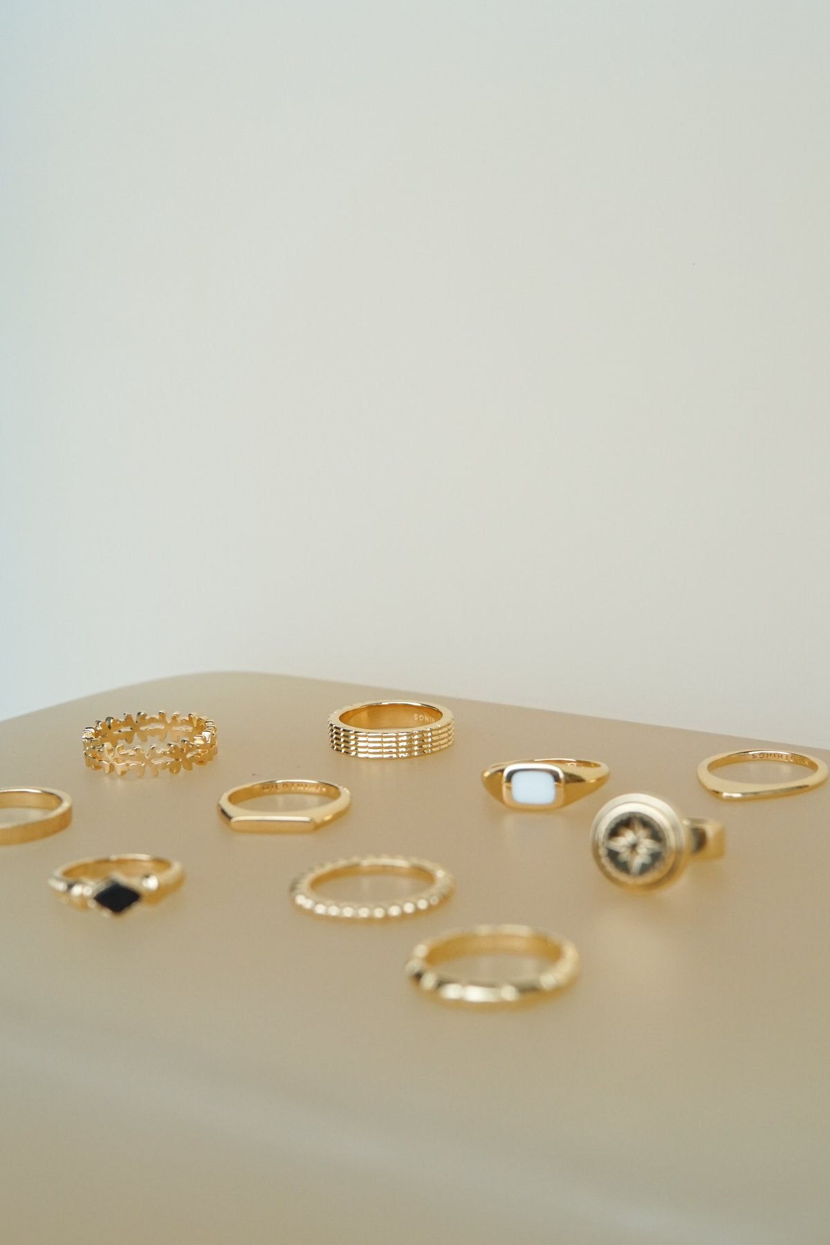 Clover club index ring gold plated-abc