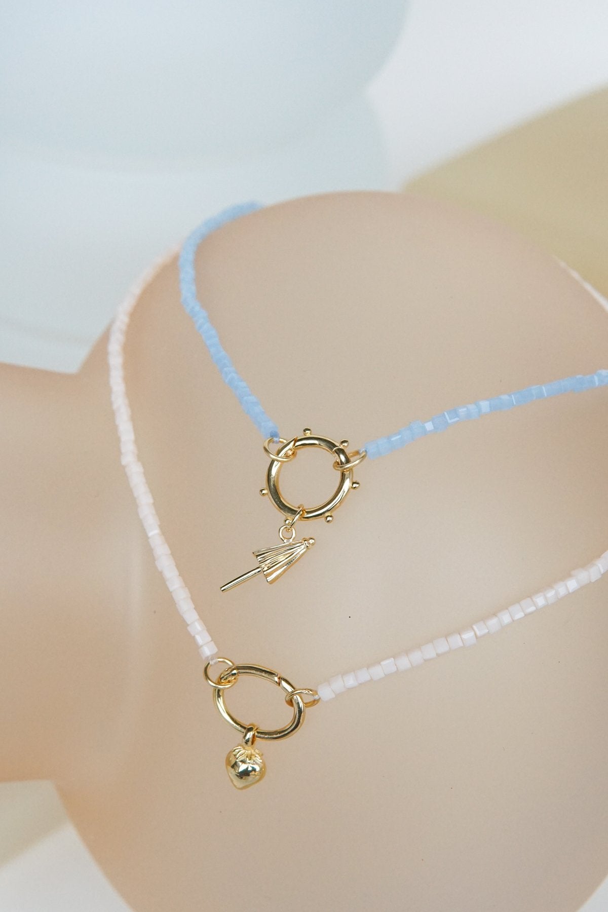 Blue sky clasp necklace gold plated-abc