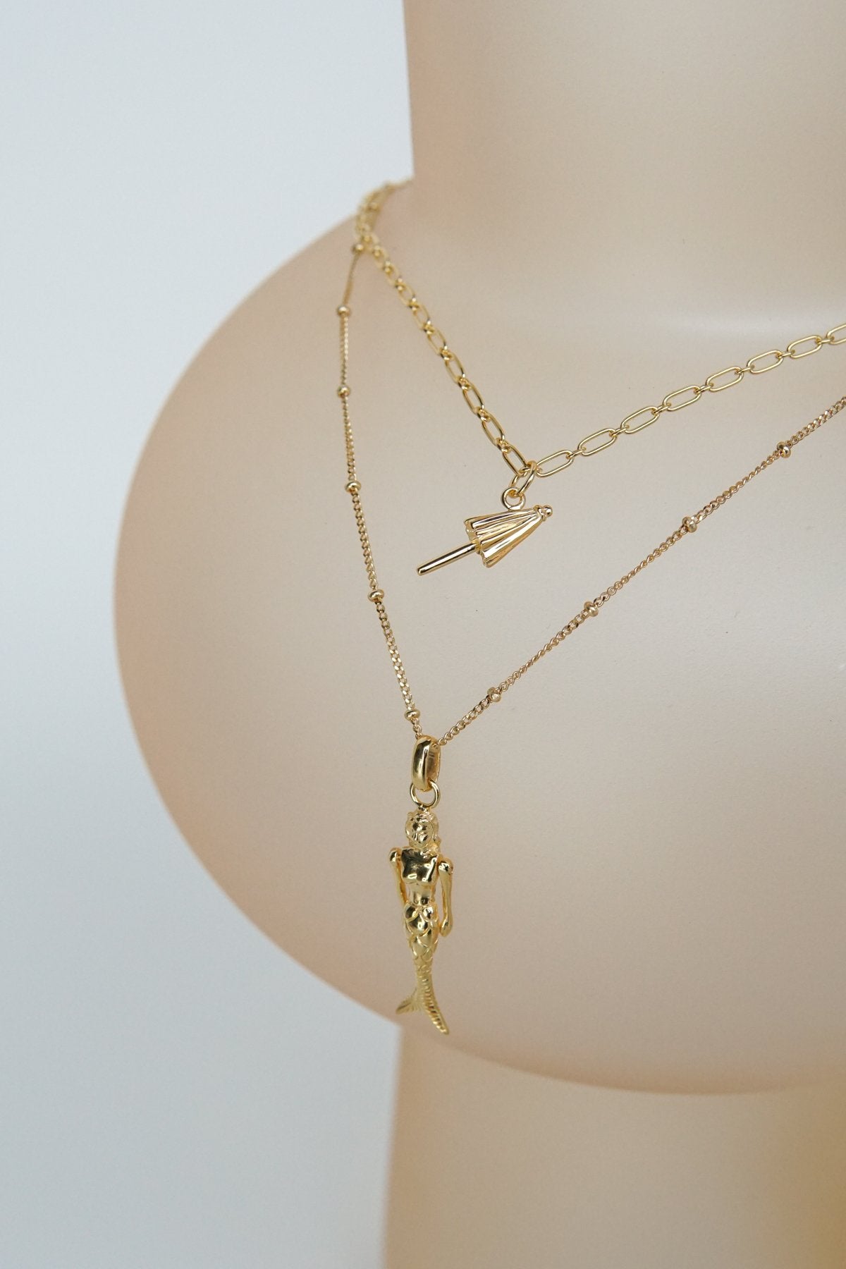 Mermaid pendant gold plated-abc