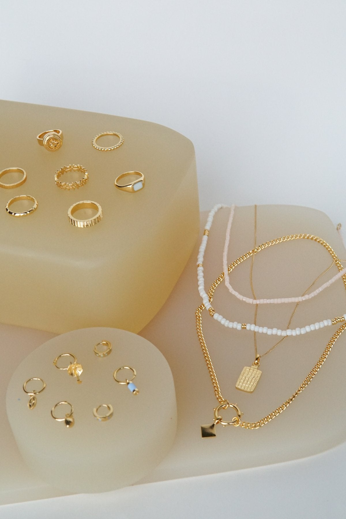 Desert cube clasp necklace gold plated-abc