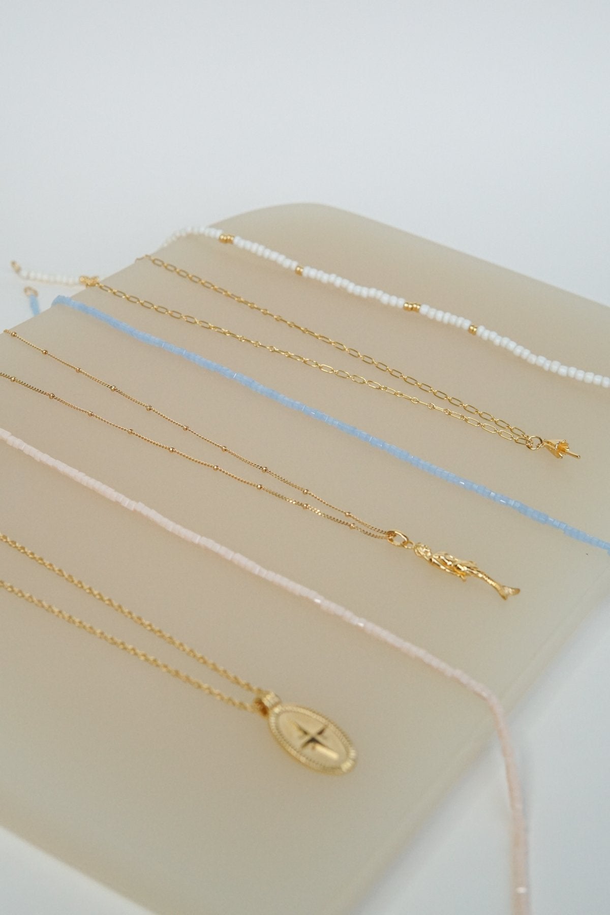 Desert cube clasp necklace gold plated-abc