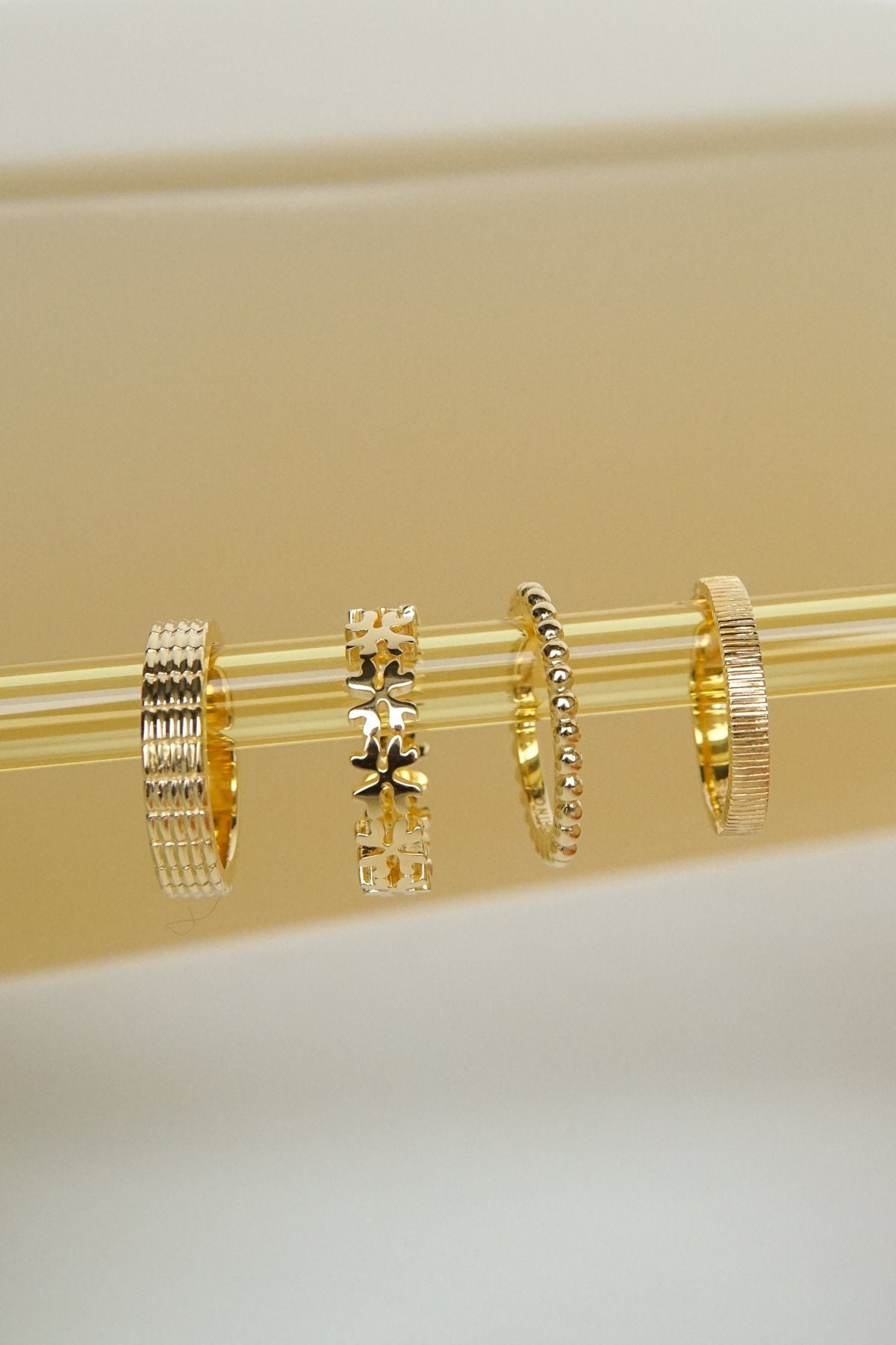 Clover club index ring gold plated-abc