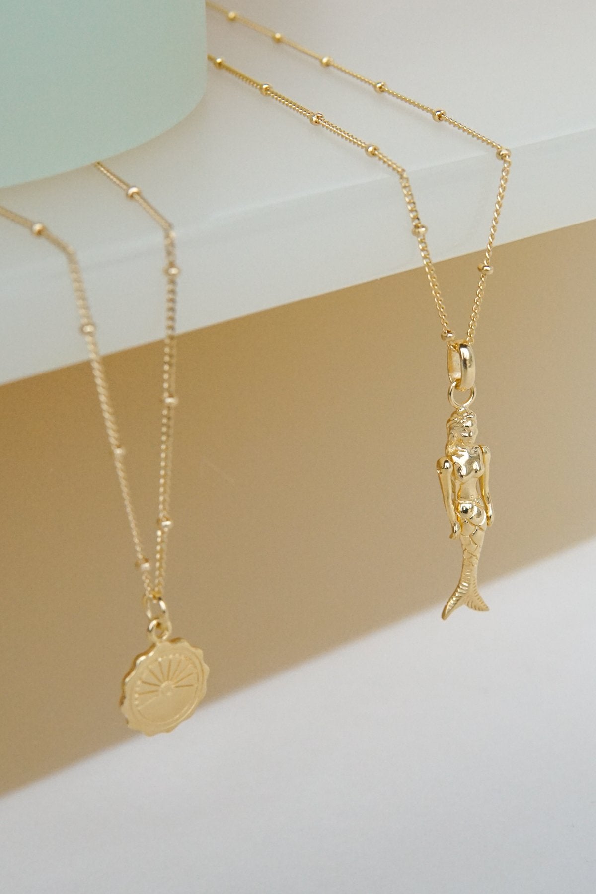 Mermaid pendant gold plated-abc