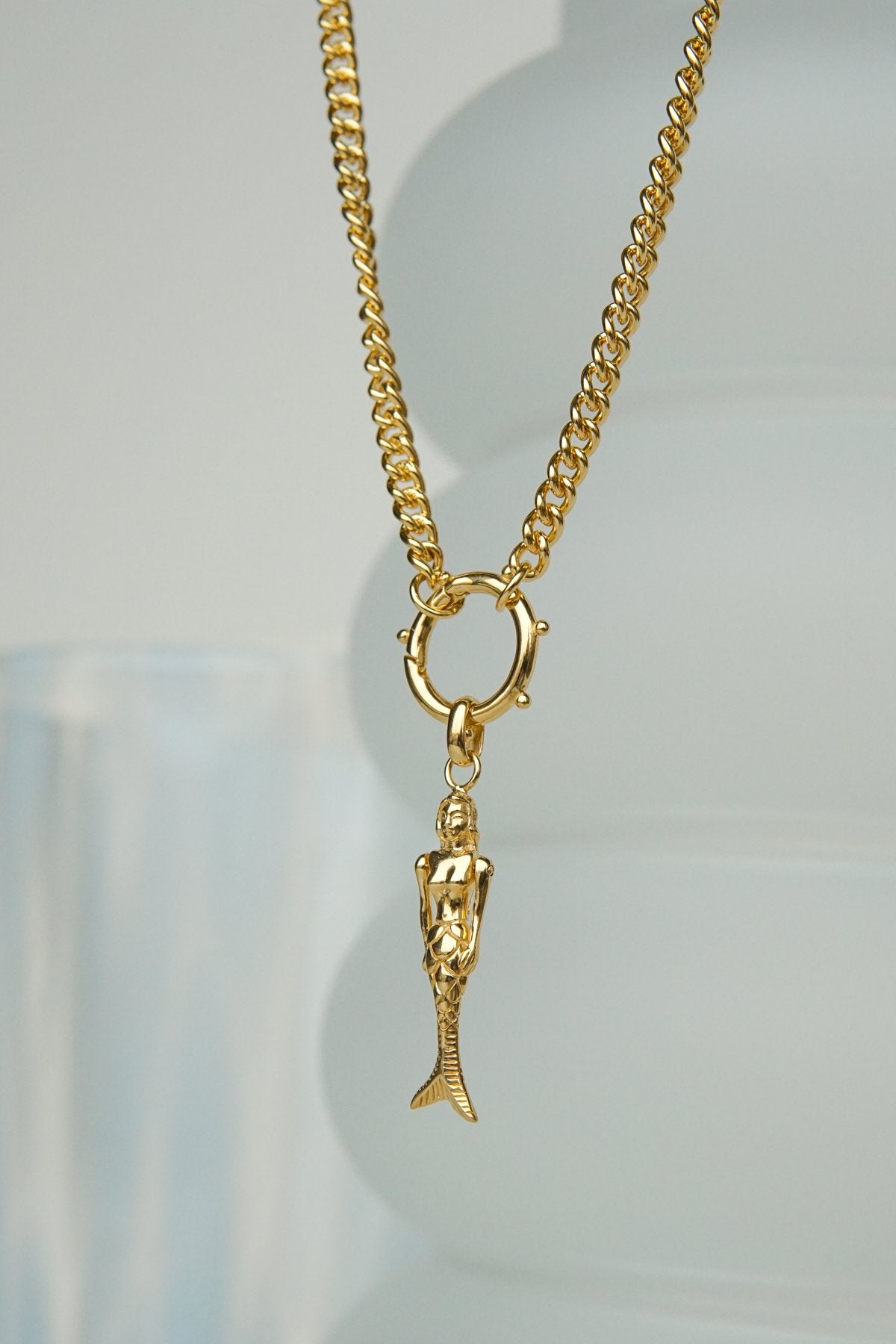 Mermaid pendant gold plated-abc