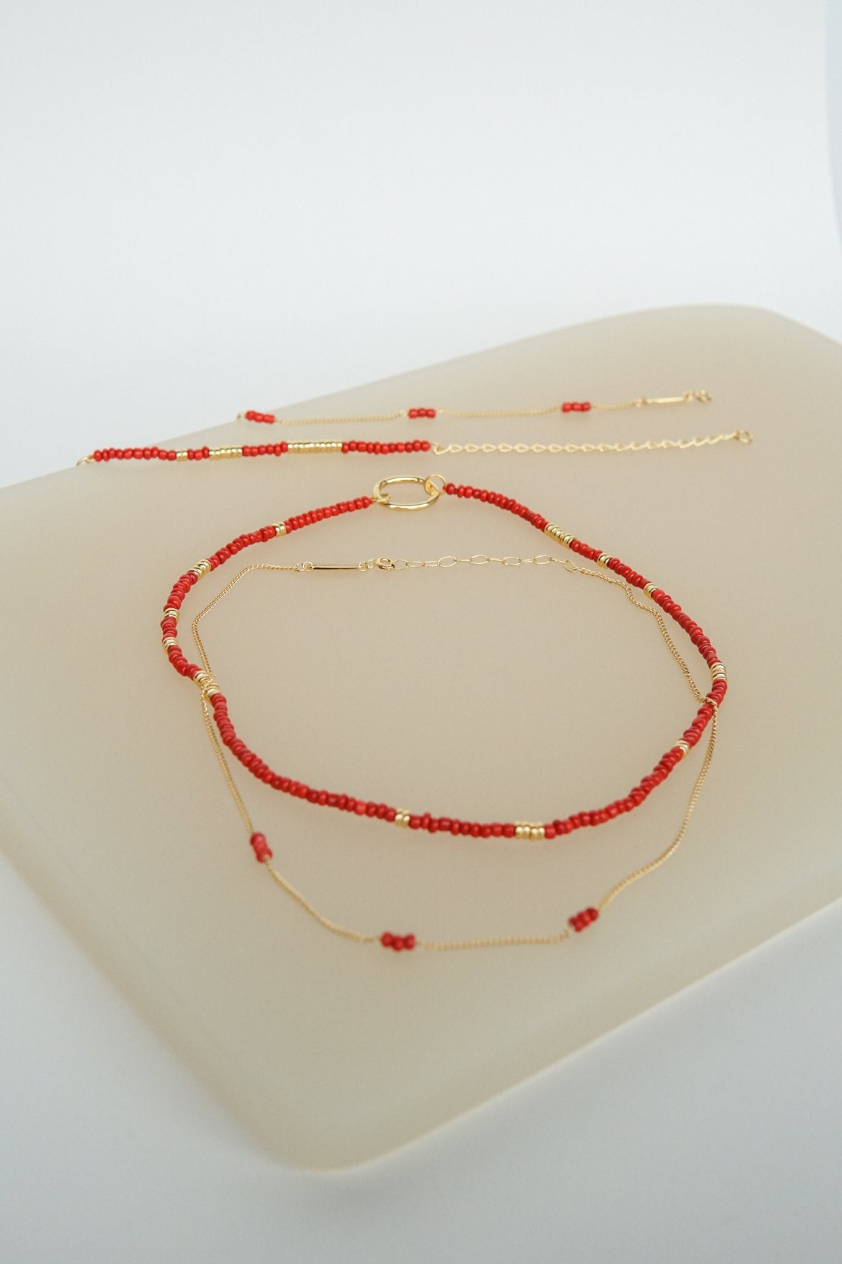 Think twice chain bracelet red gold plated-Bracelet-wildthings_collectables-Gold plated---abc