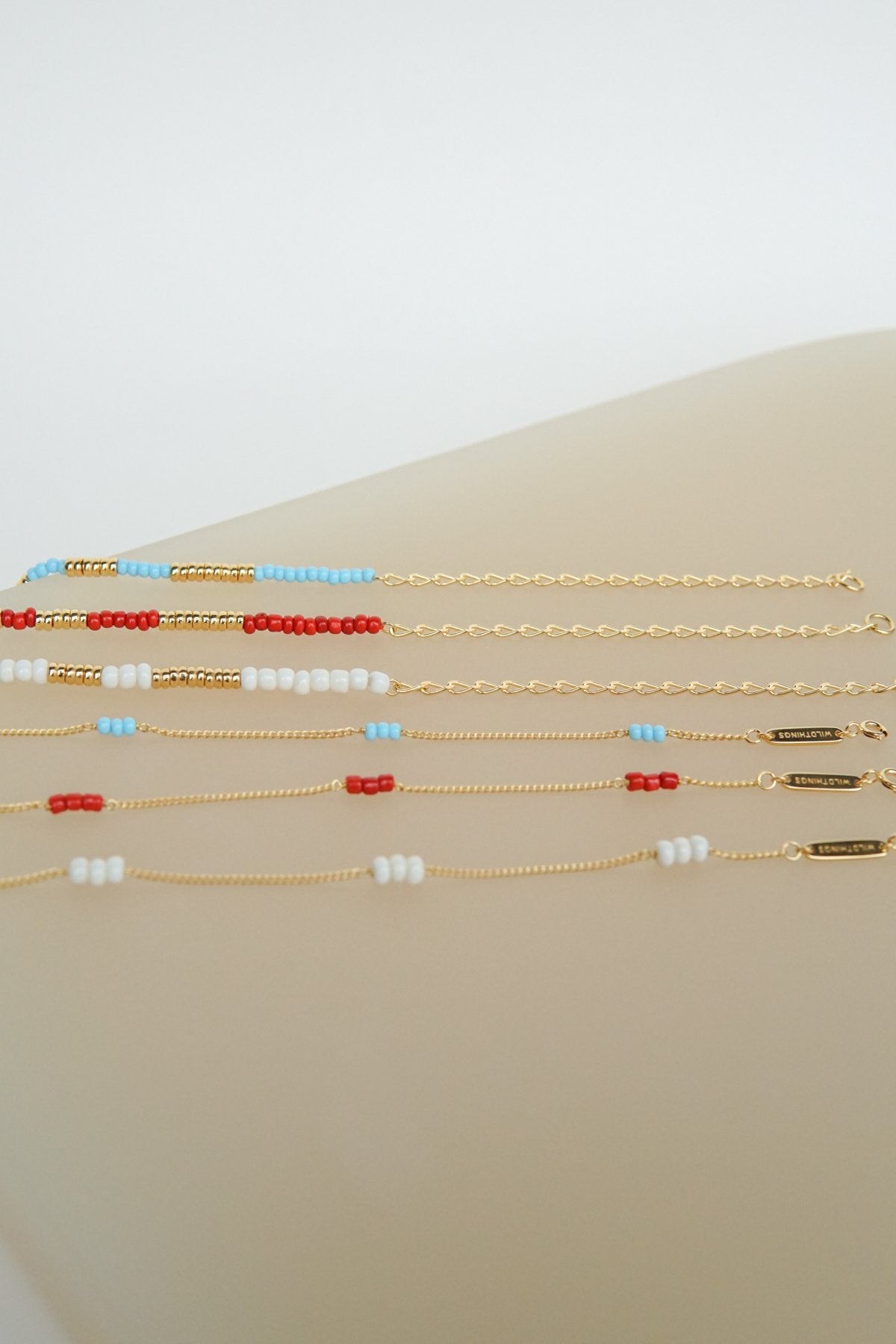 Think twice chain bracelet blue gold plated-Bracelet-wildthings_collectables-Gold plated---abc