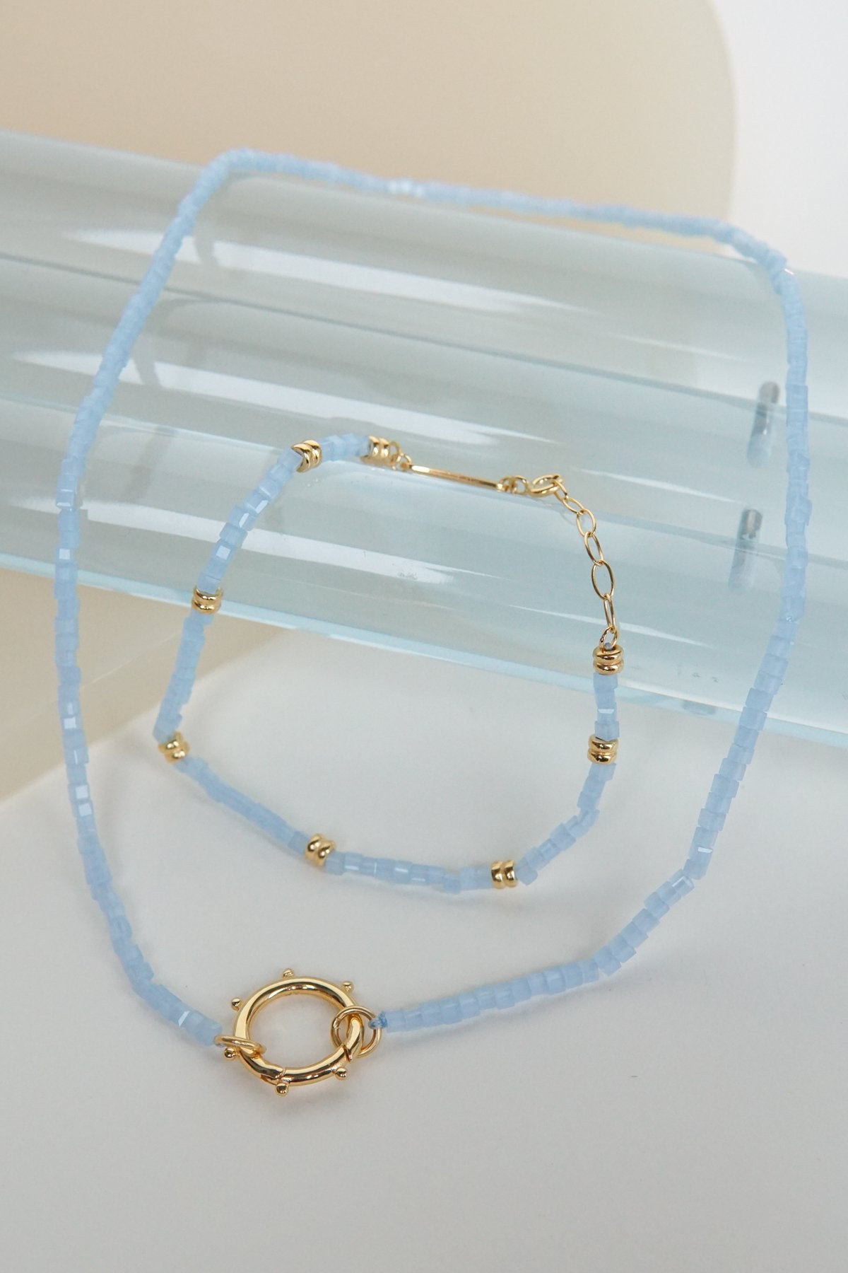 Blue sky clasp necklace gold plated-abc