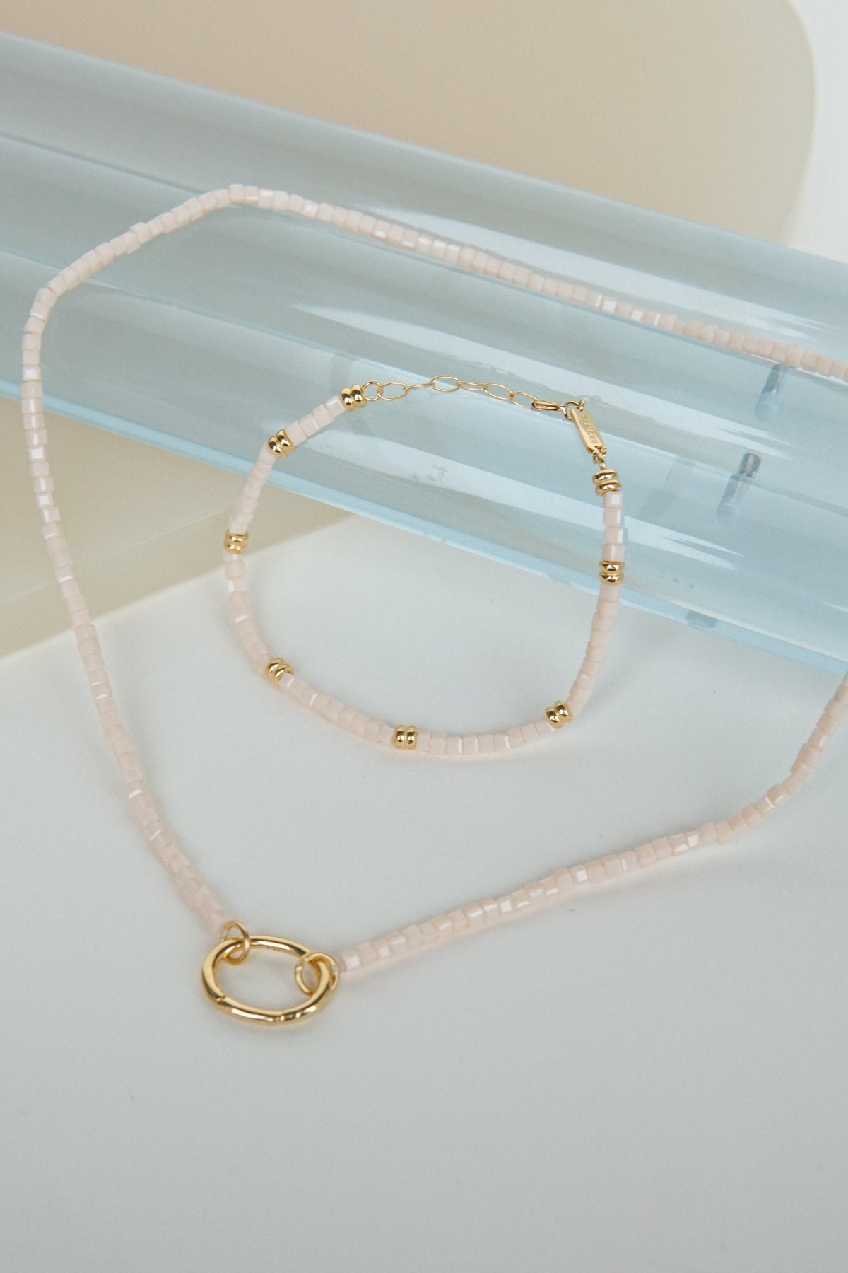 Desert cube clasp necklace gold plated-abc