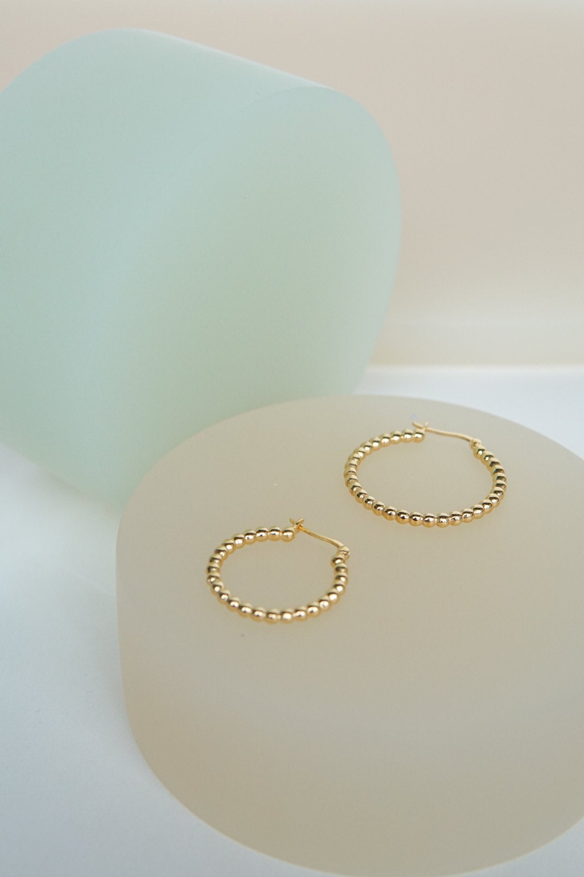 Dots hoop gold plated 23mm-abc