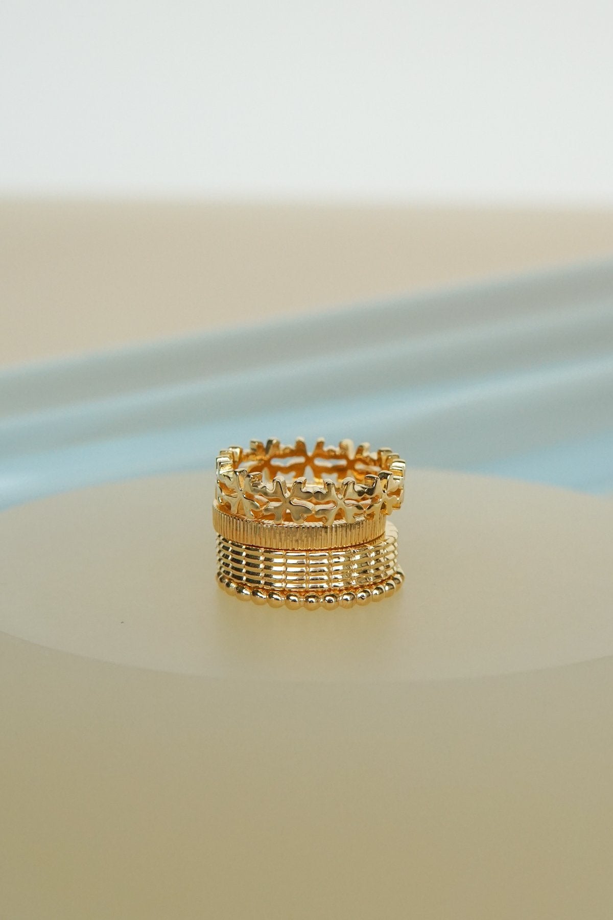 Clover club index ring gold plated-abc