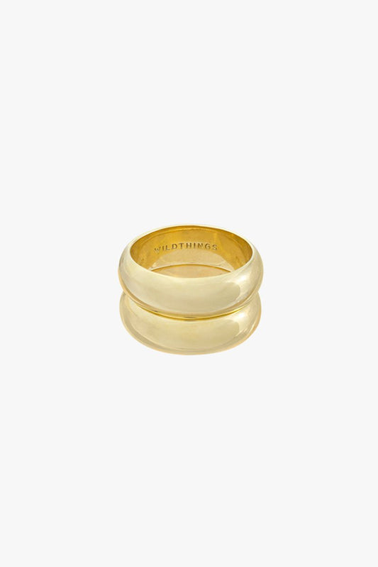 Double Trouble ring gold plated-abc