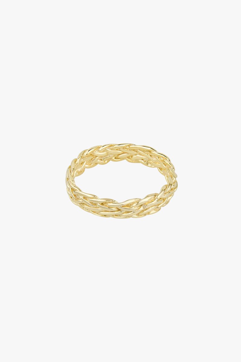 Five strand braided ring gold plated-abc