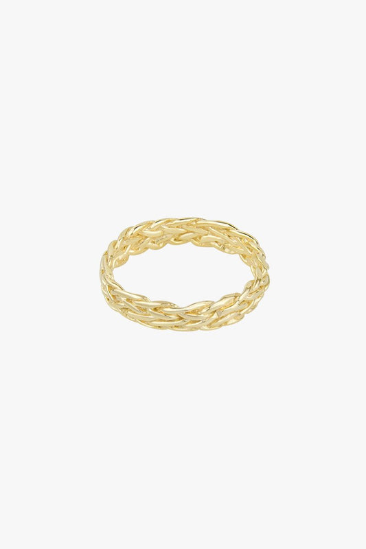 Five strand braided ring gold plated-abc