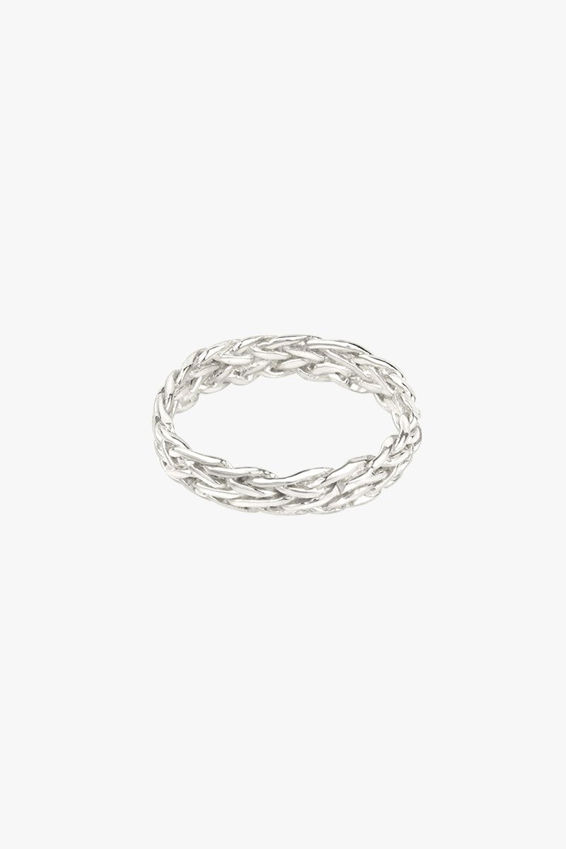 Five strand braided ring silver-abc