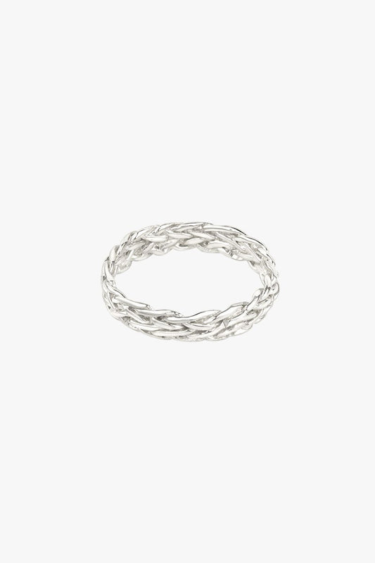 Five strand braided ring silver-abc