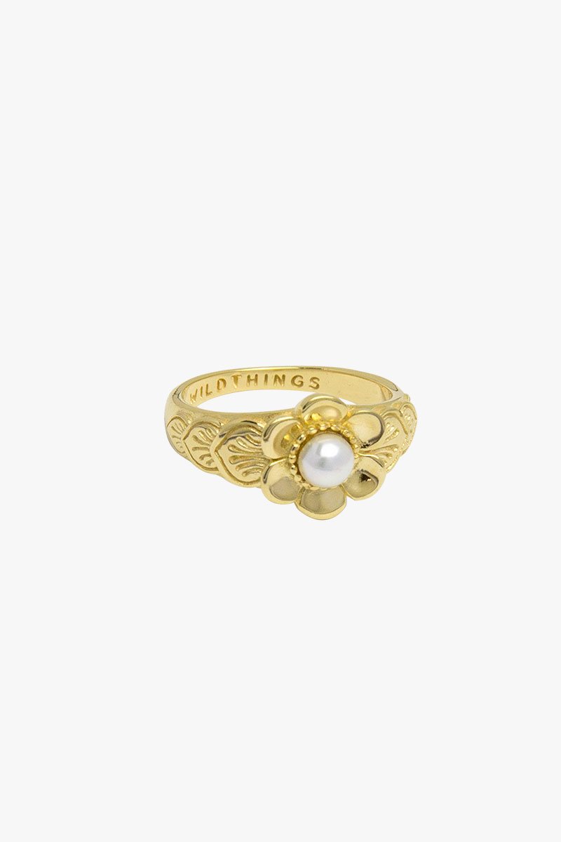 Fleur pinky ring gold plated-abc