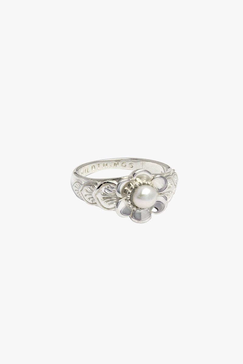 Fleur pinky ring silver-abc
