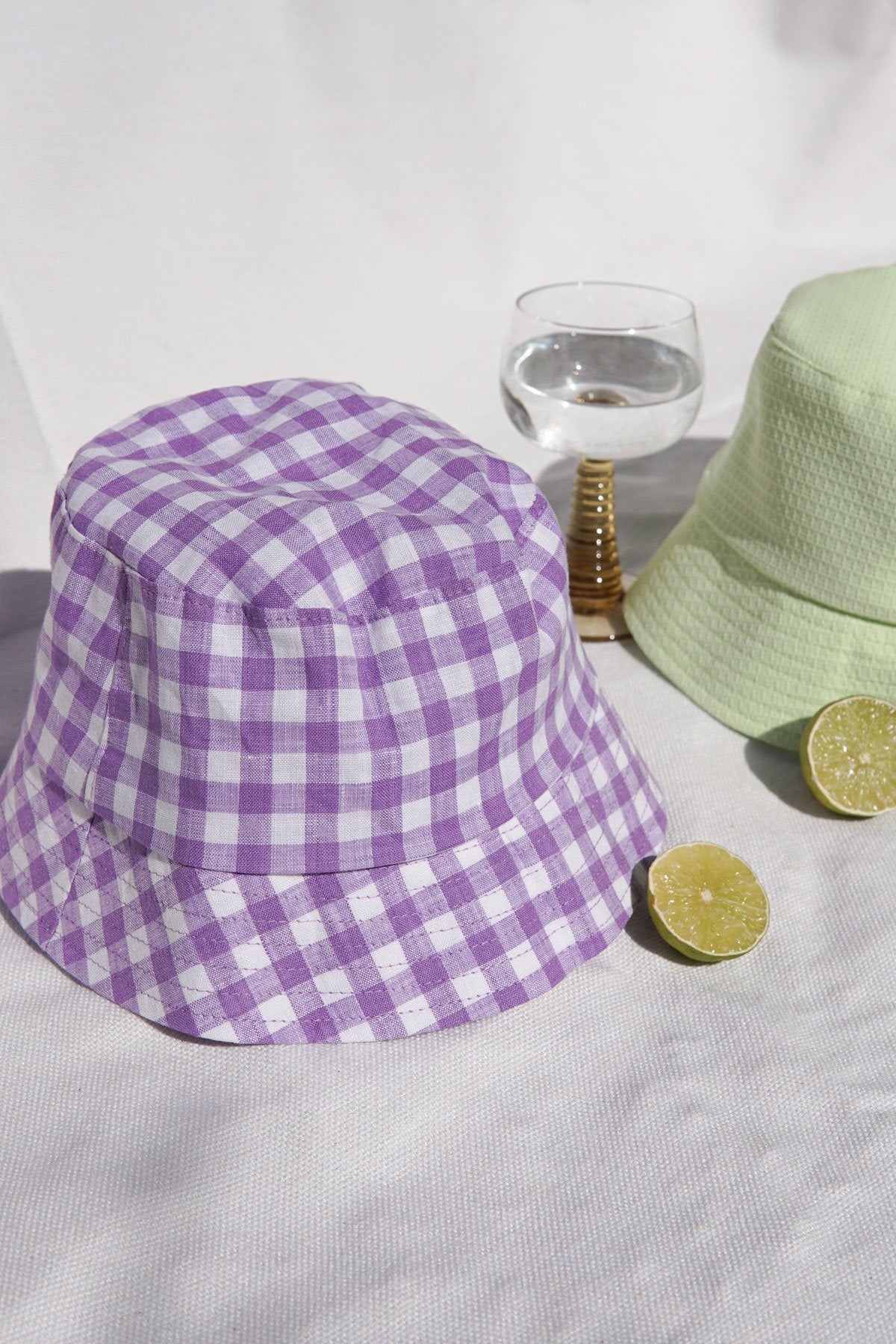 Check mate lilac bucket hat-abc