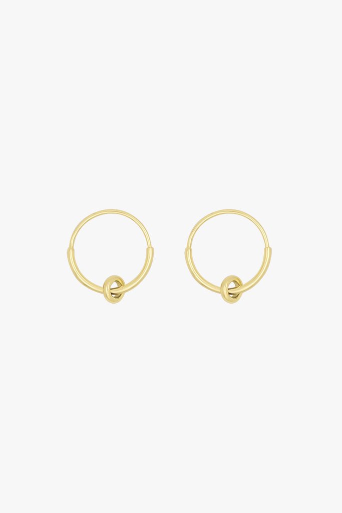Double hoop earring gold plated (15mm)-abc
