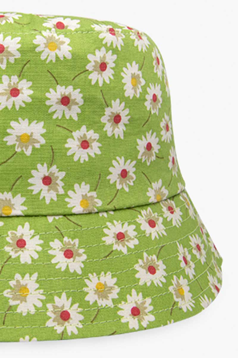 Green flower bucket hat-abc