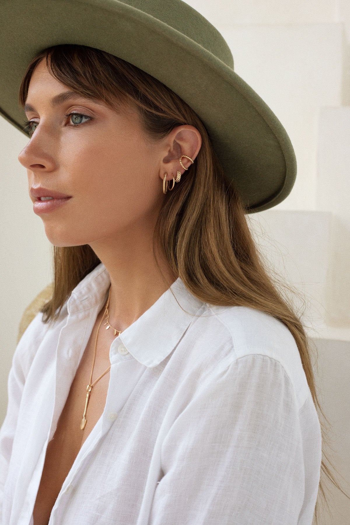 Bubble ear cuff gold plated-abc