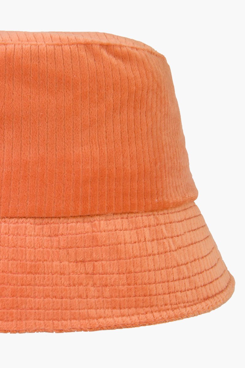 Orange velvet bucket hat-abc