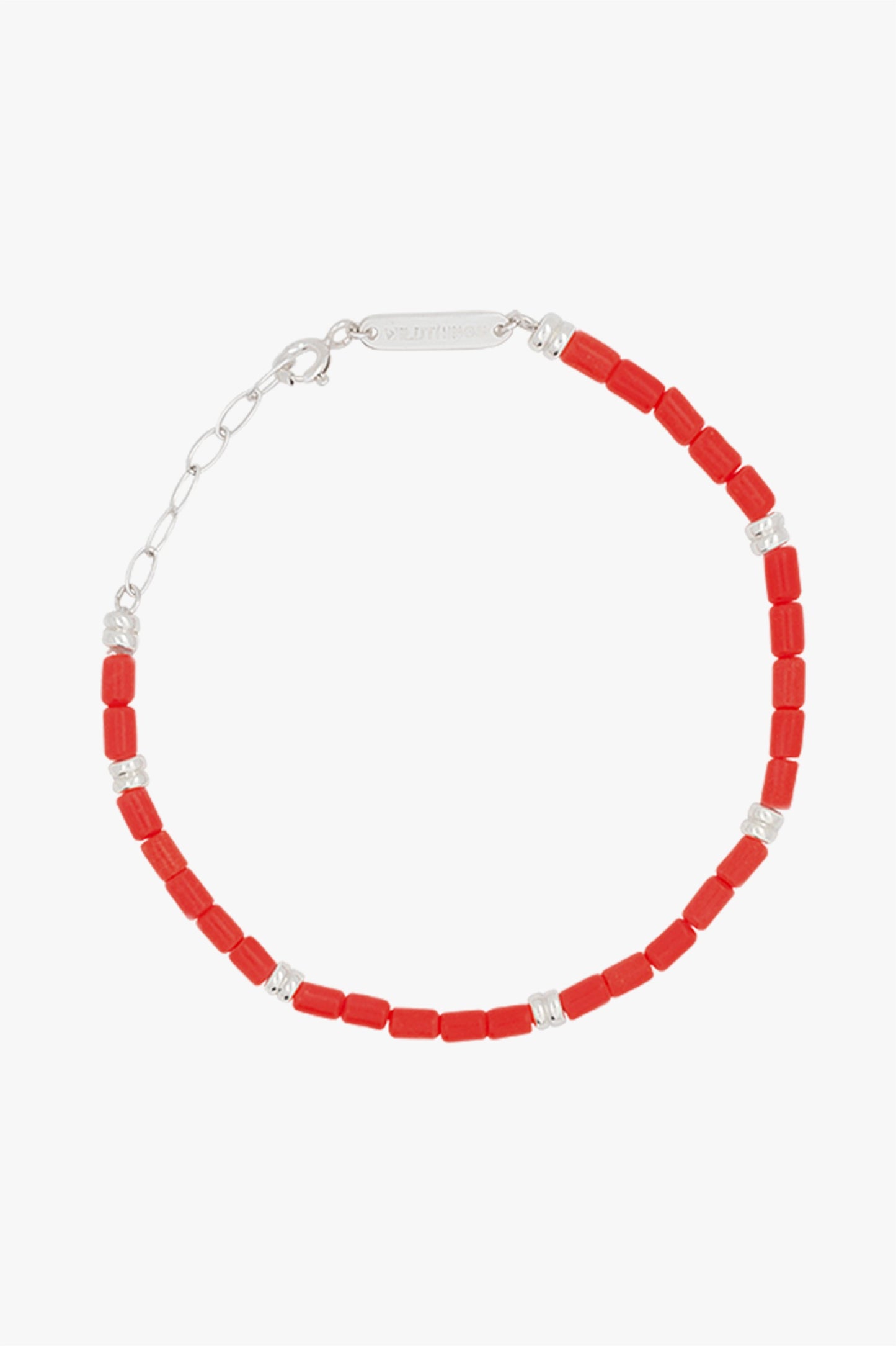Coral color bracelet silver-abc