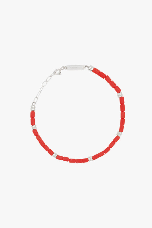Coral color bracelet silver-abc