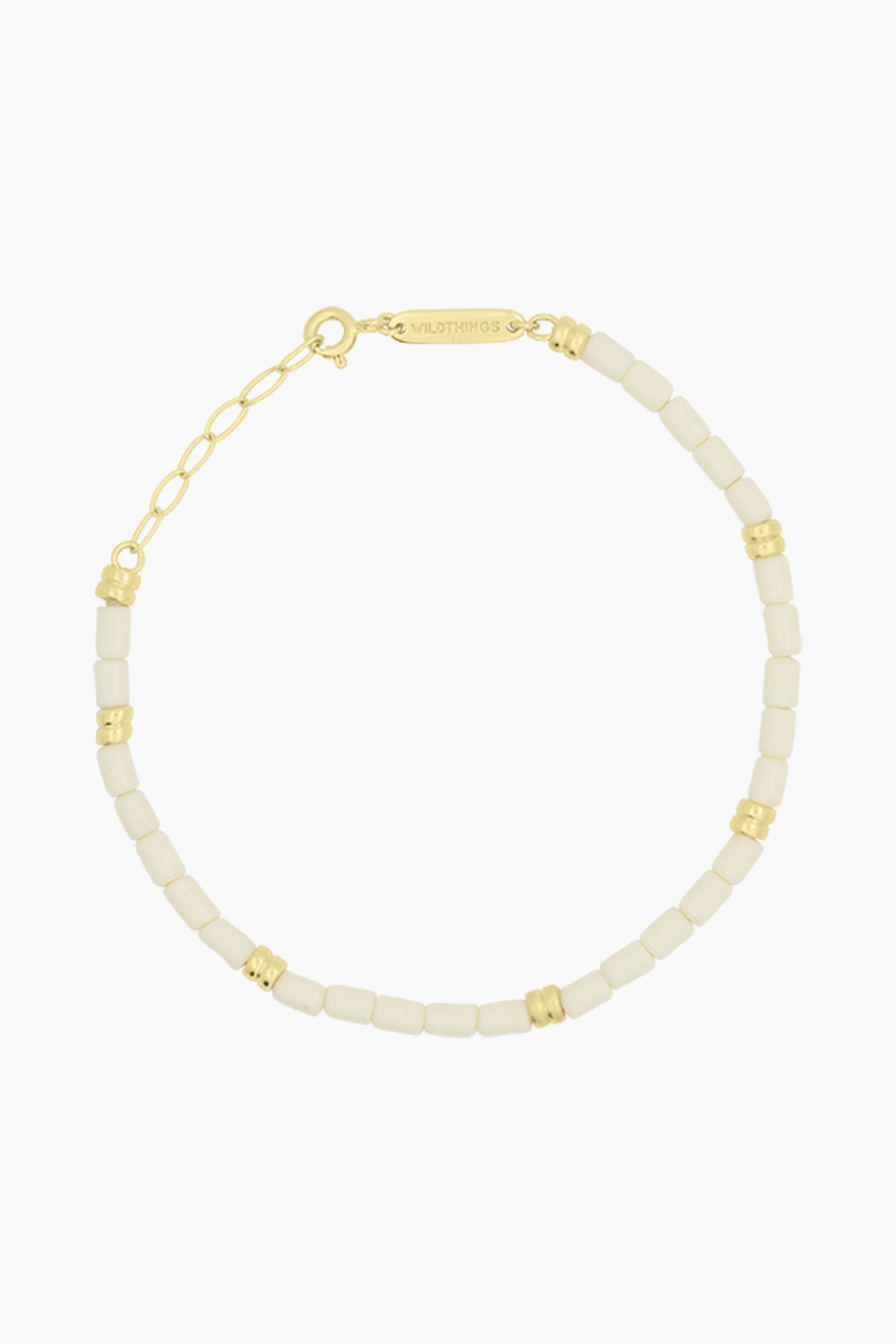 Ivory color bracelet gold plated-abc