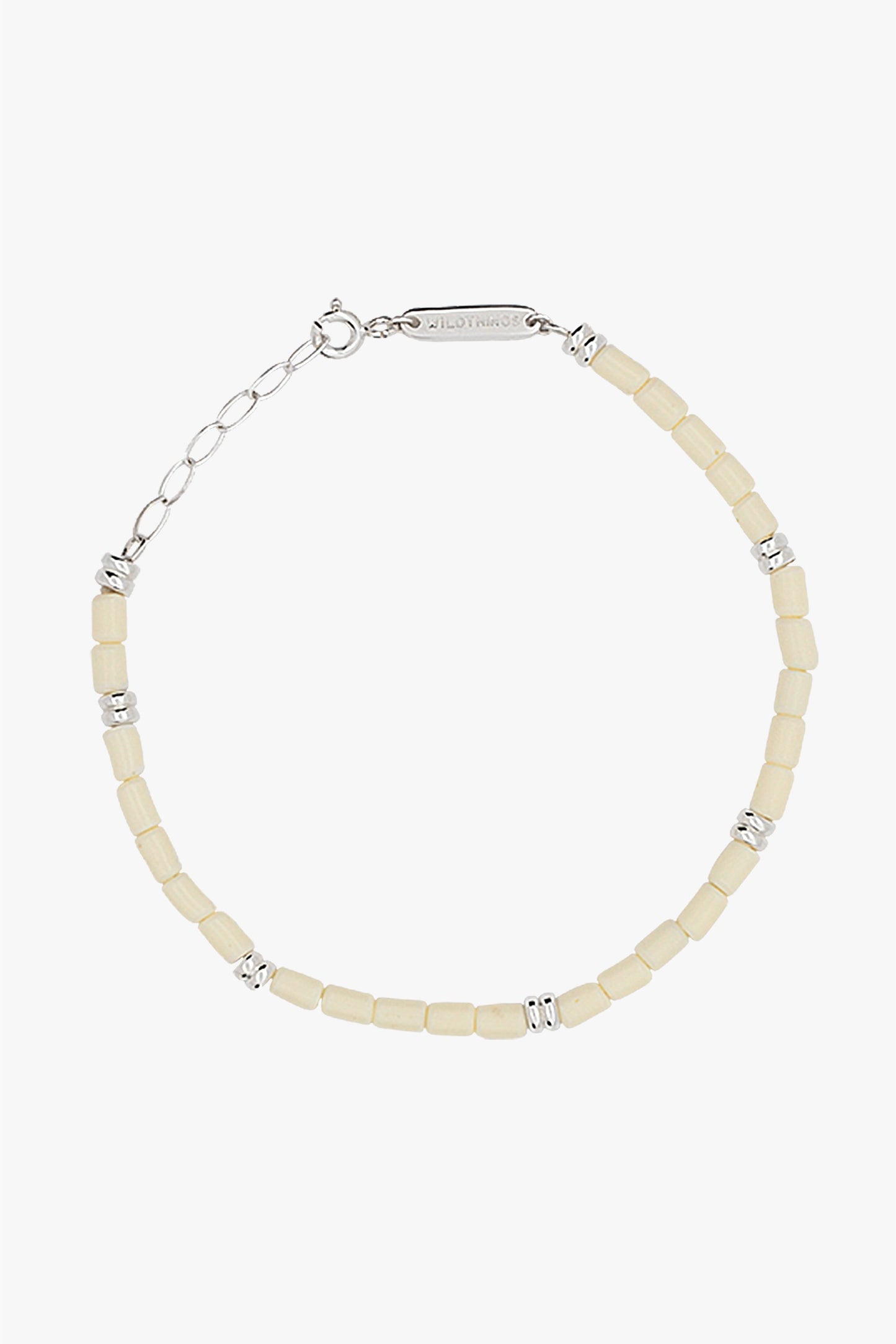 Ivory color bracelet silver-abc