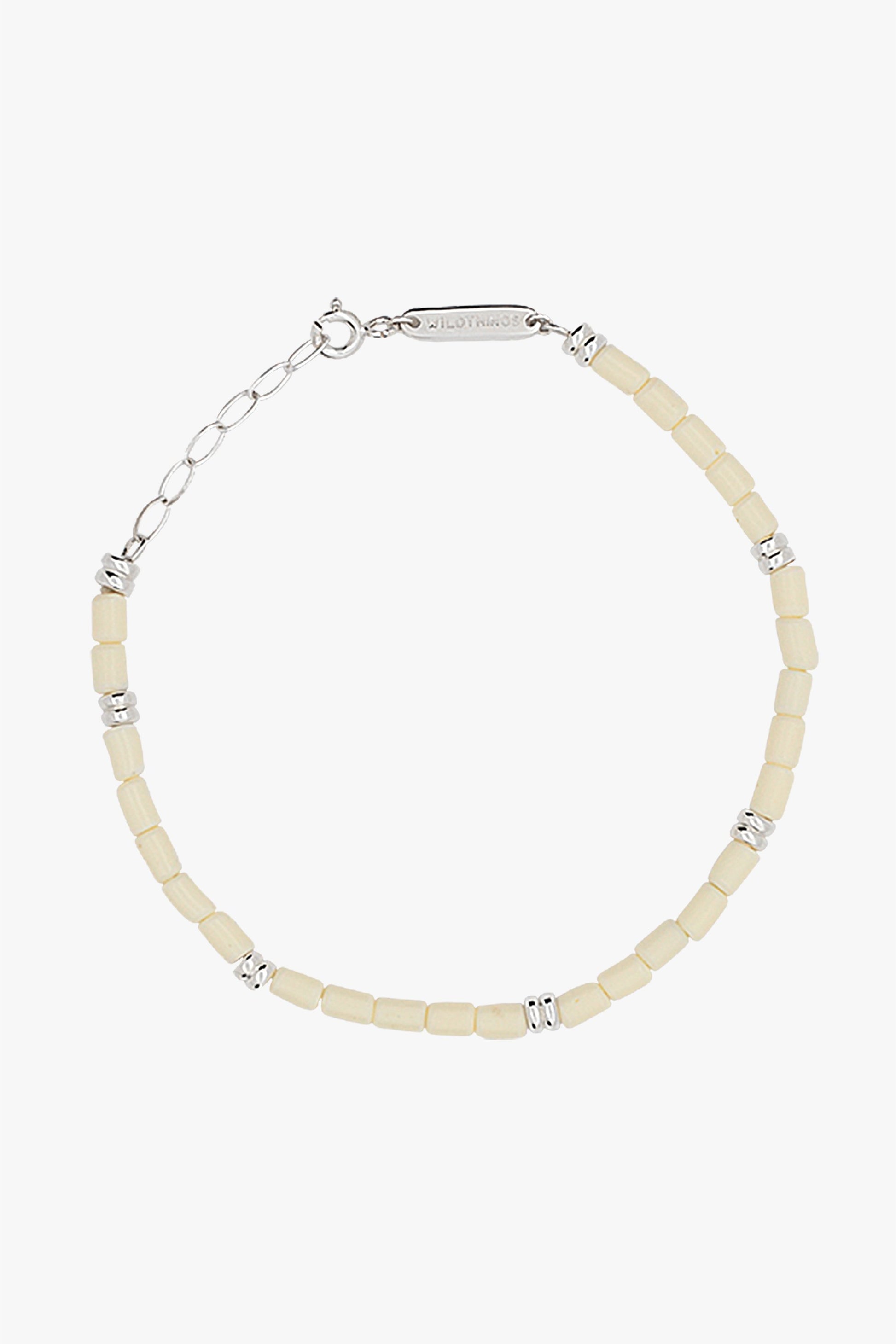 Ivory color bracelet silver-abc