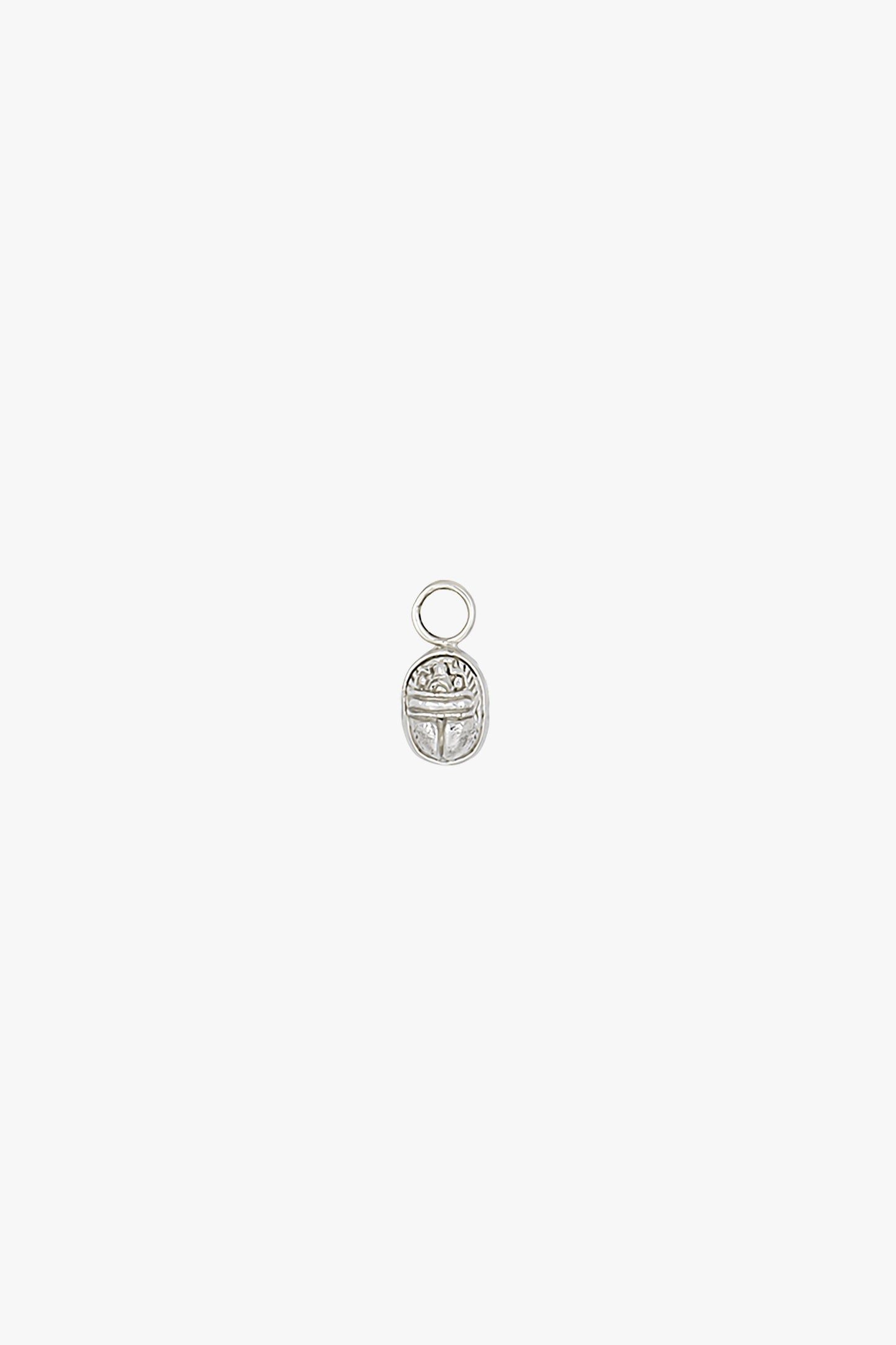 Scarab charm earring silver-Earring-wildthings_collectables-Charm-Silver--abc