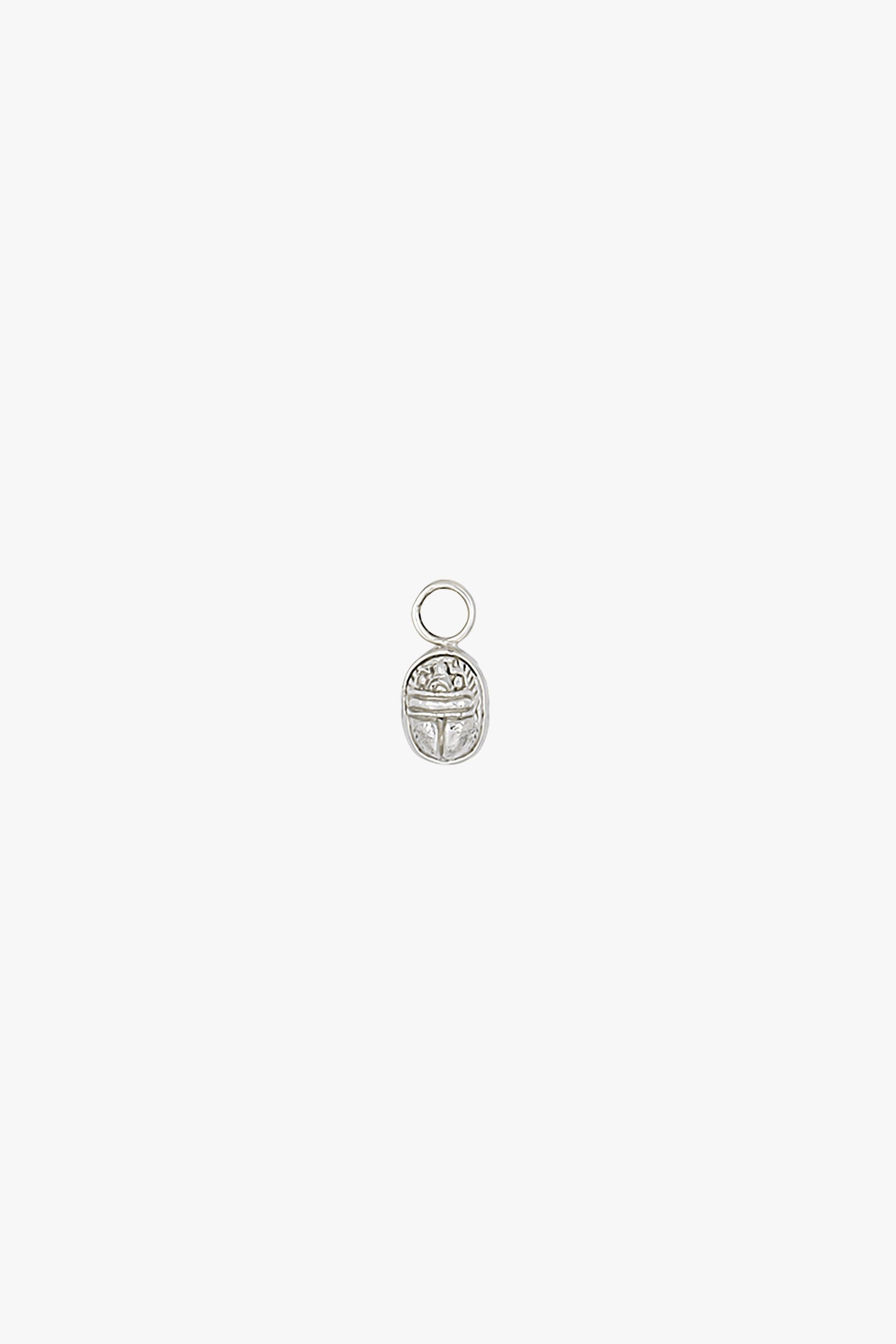 Scarab charm earring silver-Earring-wildthings_collectables-Charm-Silver--abc