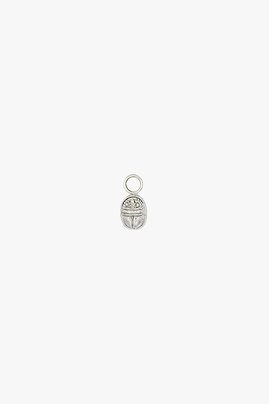 Scarab charm earring silver-Earring-wildthings_collectables-Charm-Silver--abc
